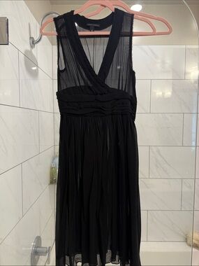 Banana Republic Black Sleeveless Mesh Midi Dress